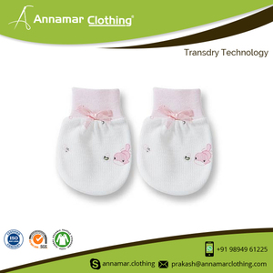 Custom Logo Printed Organic Cotton Baby Mittens - Product Image 3