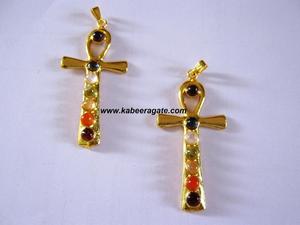 Colgante de Metal dorado, Cruz, venta al por mayor - Product Image 2