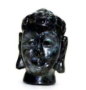 หินลาบราดอไรต์แกะสลักด้วยมือ,รูปแกะสลักสำหรับพระพุทธทำในอินเดีย Piedras Naturales หินคริสตัลบำบัด - Product Image 3