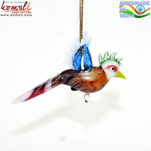 Figuras de pájaros de cristal coloridas, ornamento de decoración de Navidad - Product Image 5