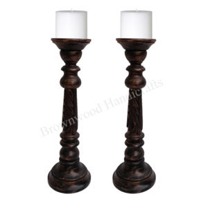Elegant Solid Mango Wood Candle Holder Stand for Home Decoration for Wedding and Christmas Available at Low Price - Product Image 1