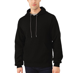 Équipée noir plaine couleur pull hoodies design personnalisé faible Quantité Minimale De Commande hoodies - Product Image 2