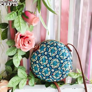 Nouveau style bali rond bambou sac d'embrayage tissé charbon de bois sac à main en gros au vietnam - Product Image 4