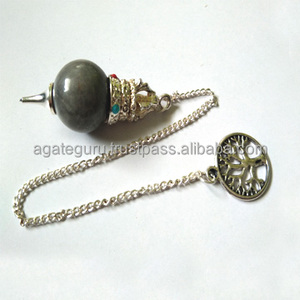Vente en gros Cristal Labradorite Boule Pendule Arbre de Vie Pendentif Style Feng Shui Agate Quartz Pierres Précieuses Pierre Semi-Précieuse Artisanat - Product Image 1