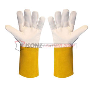 Guantes de Soldador Personalizados de Piel de Vacuno para Soldadura TIG/MIG/Stick, Forro de Felpa en la Palma, Protección Contra Salpicaduras de Metal Fundido, Guantes Anti-Calor - Product Image 3
