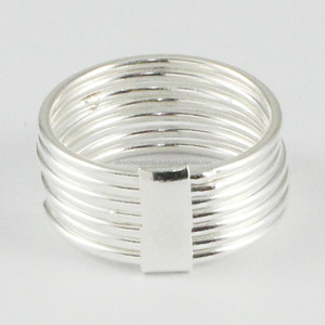 Atractivo anillo apilable de plata esterlina 925 hecho a mano de plata Lisa mayorista India - Product Image 1