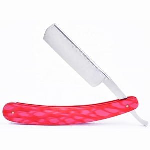 2K17 Maquinilla de afeitar profesional de una sola hoja para peluquero, navaja de afeitar desechable de seguridad Rosa bebé con mango de madera, AVANCE DE ACERO INOXIDABLE - Product Image 1