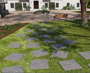 Azulejos de Porcelana Rústica Esmaltada Negra CMC, Antideslizantes, Acabado Mate, Diseño Industrial para Sala de Estar, Tipo Ladrillo Refractario, 600x600mm - Product Image 5