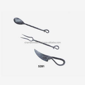 Couverts à tourbillon forgés à la main uniques 3 pièces noir mat - Product Image 1