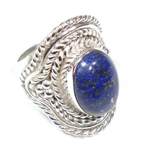 Bagues en pierre de lapis-lazuli bleu naturel, bagues en argent sterling Ebay, bagues en argent népalais, bijoux Jaipur, éternité vermeil - Product Image 6