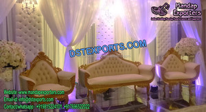 Escenario DE BODA Magnífico sofá italiano Diseñador de bodas Juego de sofás tallados Nuevos sofás de madera tallados en metal - Product Image 5