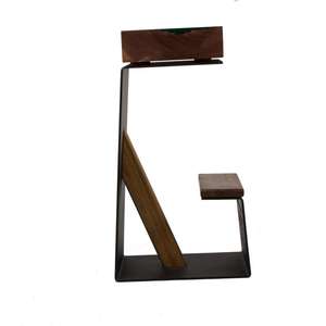 Tabouret de bar industriel en bois avec résine époxy - Product Image 3