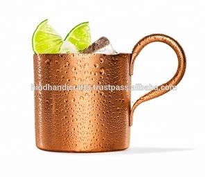 100% cuivre Non Hammared cylindre Design Moscou Mule tasse avec poignée de concepteur brillant fini avec des qualités de qualité supérieure - Product Image 3