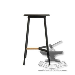 Tabouret de Bar Vintage Industriel en Métal et Bois - Product Image 4