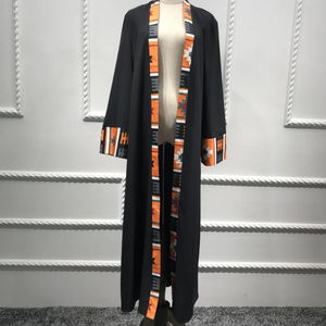 Custom Muslim <b>Women</b> Striped Abaya Dubai Kaftan Robe <b>Kimono</b> - Product Image 1