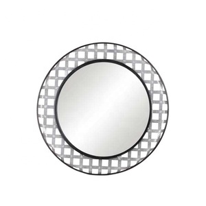 Miroir mural chromé rond en métal, miroir décoratif - Product Image 6
