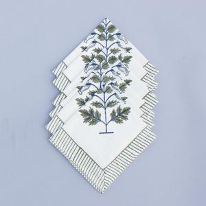 Manteles y servilletas de algodón con estampado de bloque de mano - Product Image 4