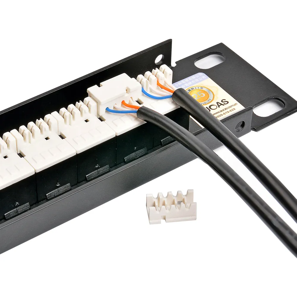 China RJ11 Telephone wire patch panel 1U 19 inch cabling management 25 port voice patch panel