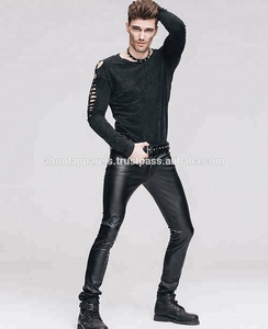 Pantalones de cuero hechos a mano para hombre, pantalón de piel de cordero auténtica para moto - Product Image 2