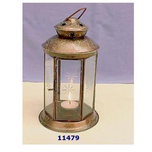 Antique Gold Metal Clear <b>Glass</b> Tealight Lantern for Home Party & Events - Product Image 1