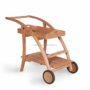 Carrito de mesa de teca para restaurante al aire libre y cafetería, precio barato - Product Image 1