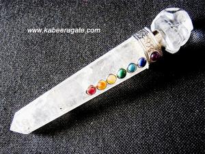 Baguettes de guérison en gros: Baguette de guérison pour chakra en quartz avec quartz en cristal - Product Image 2