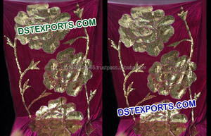 Rideaux de scène de mariage épais brodés rideaux de fond de mariage concepteur - Product Image 5