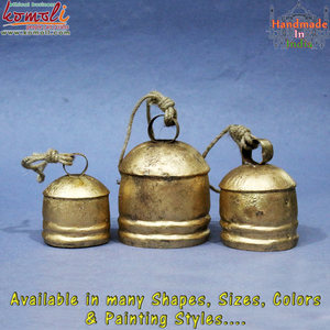 Campana dorada de hierro fundido, campanilla rústica de Noé, campanas de vaca de metal indio, adornos de Navidad para jardín - Product Image 5