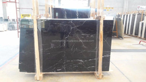 2025 Nero Marquina แผ่นหินอ่อนสีดำขัดเงากระเบื้องปูพื้นและผนังหนา2ซม. ผลิตจาก CEM-SLB-43ไก่งวง