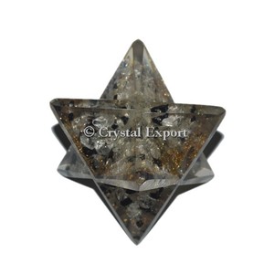 Piedras Curativas Naturales de Ágata con Turmalina, Estrella Merkaba, Feng Shui, Orgón del Amor, Artículo Coleccionable - Product Image 1