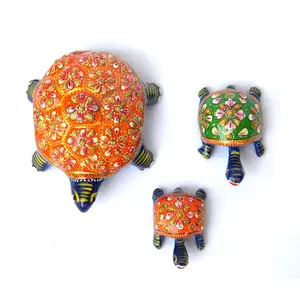 Indian Decorative Metal Aluminium Tortoise and Turtle Statues For Home Decoration Carving Design