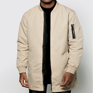 Chaqueta Bomber de manga larga para hombre, chaqueta Bomber de algodón negro personalizada, ajustada, bordada para invierno, venta al por mayor - Product Image 1