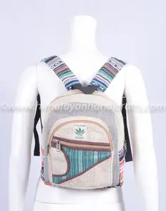 Himalaya Wilde Organische Hennep Aztec Patroon Katoenen Canvas Handgemaakte Bohemian Tab Case Kids Tiener Kleine Rugzak Hbbh 066