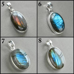 Pendentif en argent de labradorite naturelle allemand, pierre précieuse, vente en gros, multi-feux - Product Image 4
