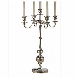 Brass Menorah Candle Holder Table Centerpiece 5 <b>Branch</b> Stick Stand for Home Decor Wedding Church Diwali Decor Piece for Table - Product Image 1