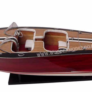 Modelo de barco de madera clásico Saetta náutico modelo de barco de velocidad pintado - Product Image 1
