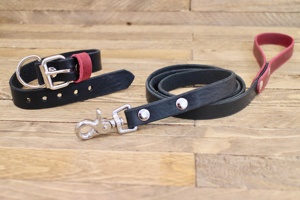Collar y correa de perro Polo de cuero de vaca americano de la mejor calidad, herrajes de latón macizo, grueso, resistente, de alta resistencia - Product Image 2
