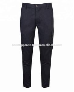 Vêtements pour hommes Pantalon cargo en sergé de coton mélangé à la mode, Nouveau pantalon cargo élégant respirant et ajusté pour hommes - Product Image 2