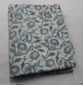 <b>Indian</b> Hand Block Print Cotton <b>Fabric</b> Sanganeri Voile Print <b>Fabric</b> 1 Yard 117 - Product Image 1