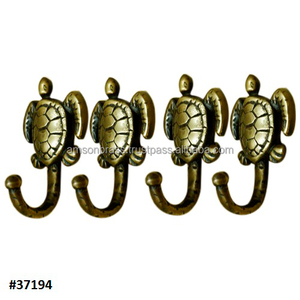 เต่าโบราณทองเหลืองตะขอตกแต่งผนัง - Product Image 1