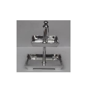 Soporte de fruta Rectangular pequeño de aluminio fundido de alta calidad en dos capas espejo pulido Metal decoración del hogar soporte de pastel - Product Image 4