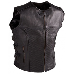 Gilet en cuir pour hommes, taille Plus, Punk, veste de moto, court, Slim, à la mode, décontracté, veste masculine, collection VES-0018 - Product Image 2