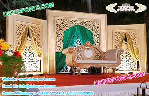 Magnifiques cadres de fond de scène de mariage indien, panneau de fond sculpté à la main, dernier design, panneau de fond en fibre, Australie - Product Image 3