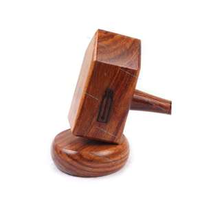 ไม้ตีไม้เนื้อเข้มพร้อมหัวตอกกลมและสลักชื่อตามสั่ง - Product Image 2