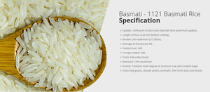 Arroz Basmati 1121 cremoso, calidad superior, precio de la India - Product Image 5