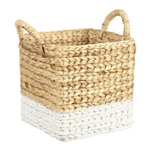 Handmade Eco-Friendly Water Hyacinth <b>Storage</b> <b>Basket</b> Handle Dyed Bottom Set 3 Multifunction <b>for</b> Clothing Laundry Use Made Vietnam - Product Image 1