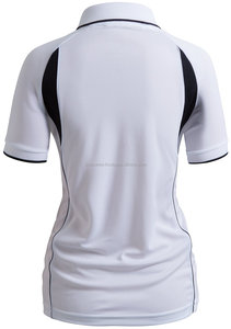 Polo blanc à manches courtes avec logo personnalisé pour femmes décontracté motif solide séchage rapide respirant en polyester style zippé - Product Image 3