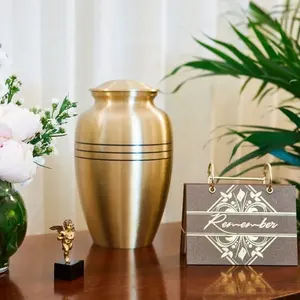 Đồng Thau Matt Lưu Giữ Urns Tro Lớn Urns Onyx Hỏa Táng Urns