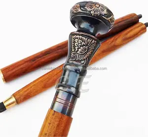 Antique style Solid brass handle walking canes/compass walking canes Unique Gift Item For Everyone CHWKS36070