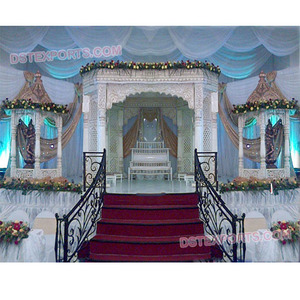 Mandap de mariage Radha Krishan en fibre, Mandap de mariage hindou entièrement sculpté en fibre, Fabrication australienne, Décoration d'événements - Product Image 1